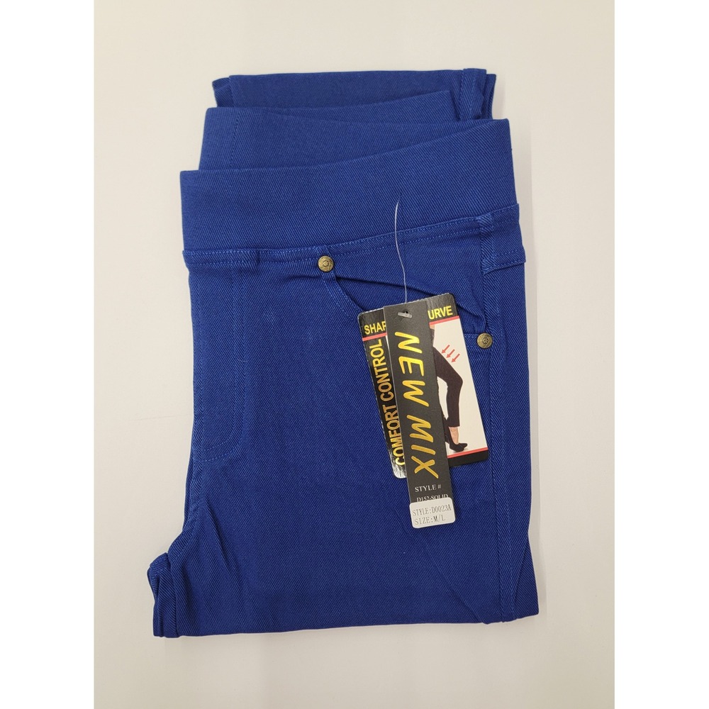 New Mix Comfort Control Royal Blue Curve Jeggings M/L Med Large Stretch #D0023A - Picture 2 of 4